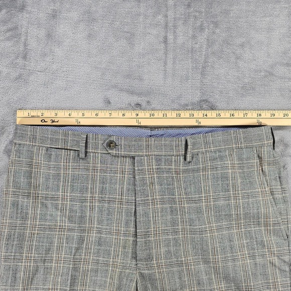 Hart Schaffner Marx Pants Mens 36 Gray Wool Prince of Wales Check Business - Picture 6 of 9